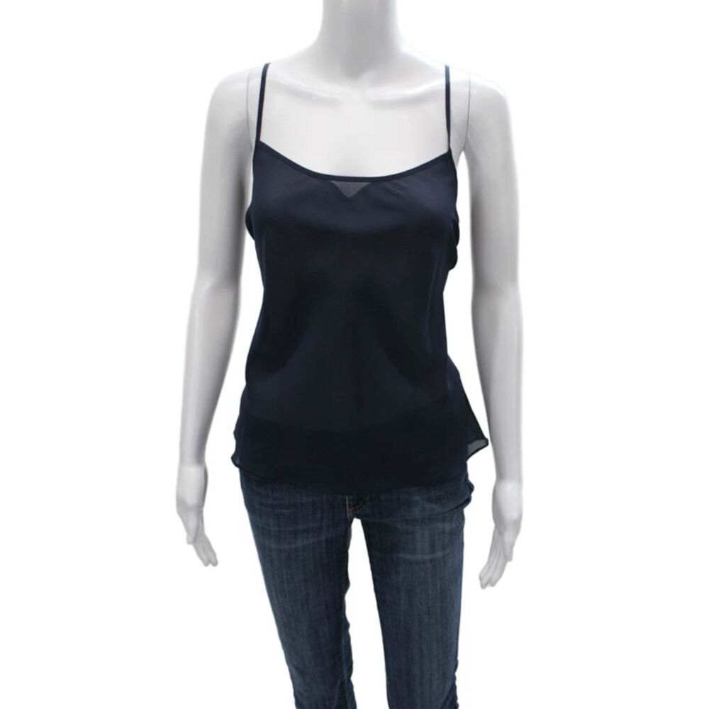 Harolds Womens Tank Sleeveless Round Neck Blue Polyester Size 12